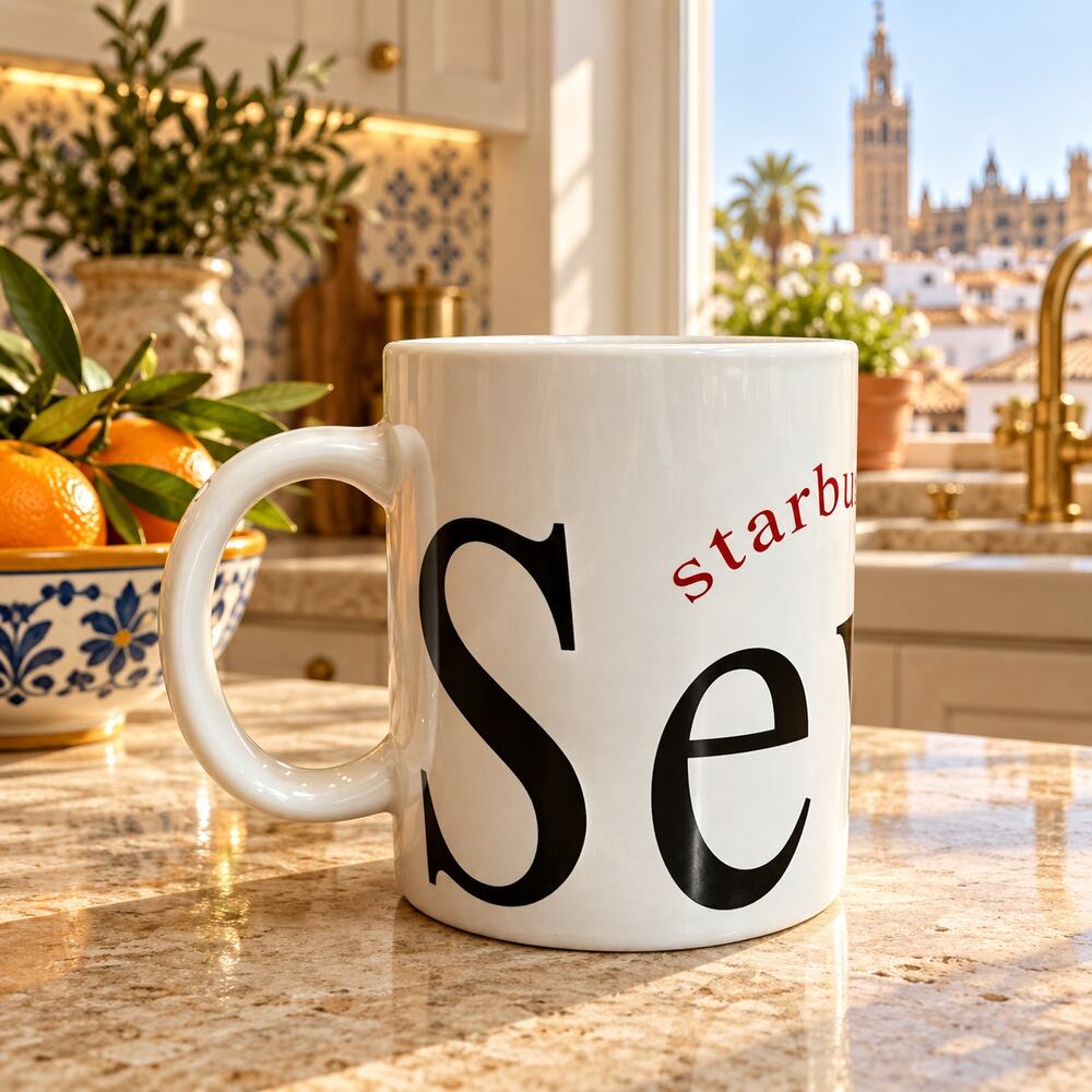 Starbucks Sevilla Spain Collector Series Coffee Mug 18oz EUC